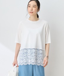 裾レースチュニックTシャツ
