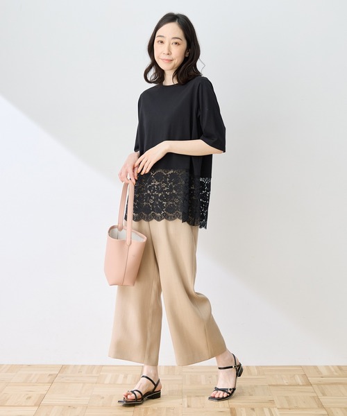 DECOY SINCE 1981（デコイシンスイチキュウハチイチ）の「裾レースチュニックTシャツ（Tシャツ/カットソー・レディース・ホワイト/ブラック・M/L）」の3枚目の写真