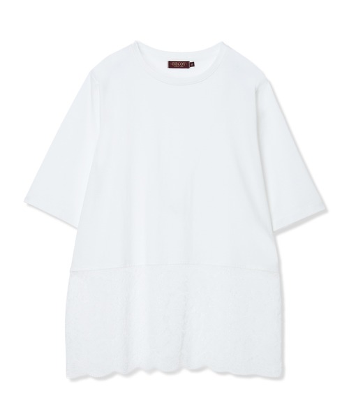 DECOY SINCE 1981（デコイシンスイチキュウハチイチ）の「裾レースチュニックTシャツ（Tシャツ/カットソー・レディース・ホワイト/ブラック・M/L）」の10枚目の写真