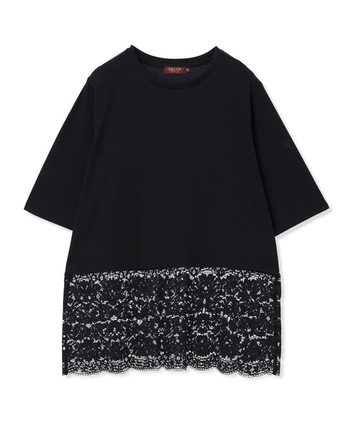 DECOY SINCE 1981（デコイシンスイチキュウハチイチ）の「裾レースチュニックTシャツ（Tシャツ/カットソー・レディース・ホワイト/ブラック・M/L）」の9枚目の写真