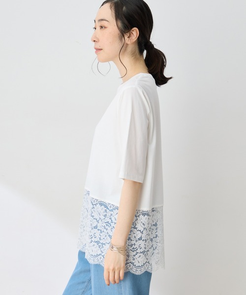 DECOY SINCE 1981（デコイシンスイチキュウハチイチ）の「裾レースチュニックTシャツ（Tシャツ/カットソー・レディース・ホワイト/ブラック・M/L）」の18枚目の写真