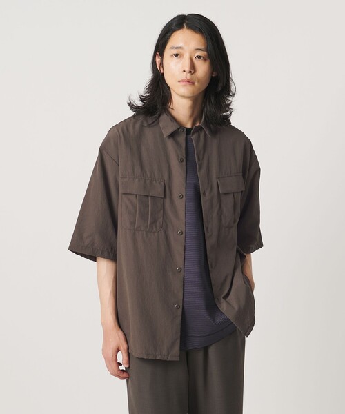 UNITED ARROWS(ユナイテッドアローズ)の「DotAir ドットエア ミリタリー ショートスリーブ シャツ 吸水速乾 タテストレッチ(シャツ/ブラウス・メンズ・ブラック/ダークブラウン・S/M/L/XL)」の3枚目の写真