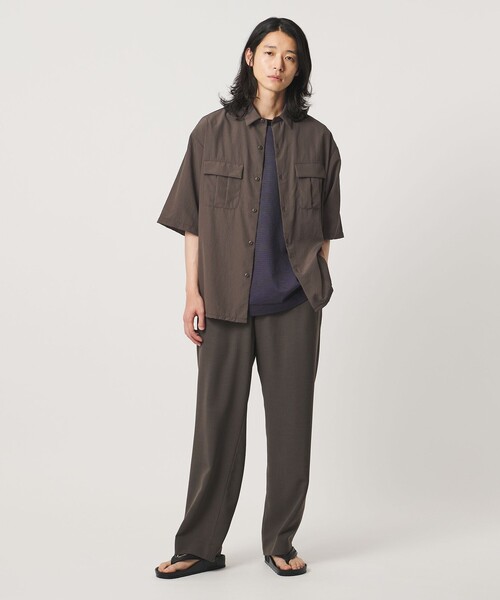 UNITED ARROWS(ユナイテッドアローズ)の「DotAir ドットエア ミリタリー ショートスリーブ シャツ 吸水速乾 タテストレッチ(シャツ/ブラウス・メンズ・ブラック/ダークブラウン・S/M/L/XL)」の4枚目の写真
