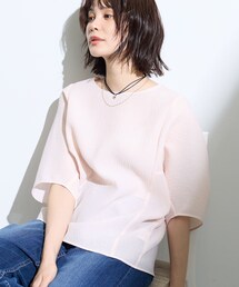 【華奢見え】ジャカード ドルマントップス