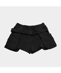 アイレットベルトセットカーゴポケットレイヤードポイントコットンミニショートパンツ_2COLOR