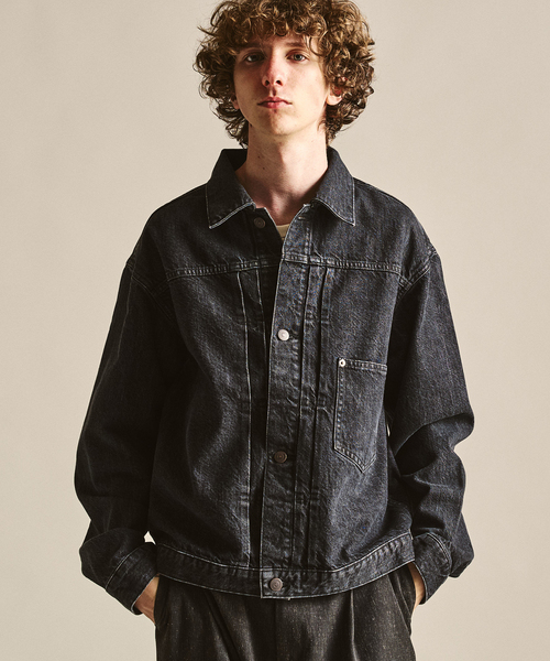 417 EDIFICE(フォーワンセブンエディフィス)の「LE JAPON OKAYAMA ジャケット TYPE.1(デニムジャケット・メンズ・ブラック/ネイビー/チョコ・MEDIUM/SMALL/LARGE)」の1枚目の写真