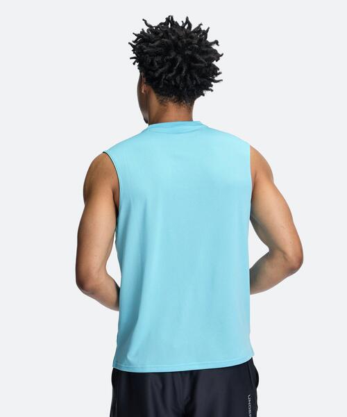 UNDER ARMOUR（アンダーアーマー）の「UAアーマードライ スリーブレス シャツ（トレーニング/メンズ）（タンクトップ・メンズ・ターコイズブルー・L/2XL/XL/S/M）」の2枚目の写真
