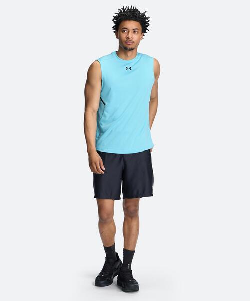 UNDER ARMOUR（アンダーアーマー）の「UAアーマードライ スリーブレス シャツ（トレーニング/メンズ）（タンクトップ・メンズ・ターコイズブルー・L/2XL/XL/S/M）」の3枚目の写真
