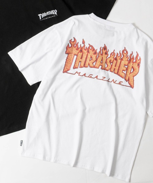 セール】【at】〔THRASHER/スラッシャー〕3Dファブリック ロゴプリント