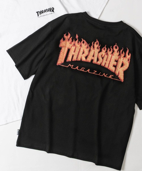 セール】【at】〔THRASHER/スラッシャー〕3Dファブリック ロゴプリント