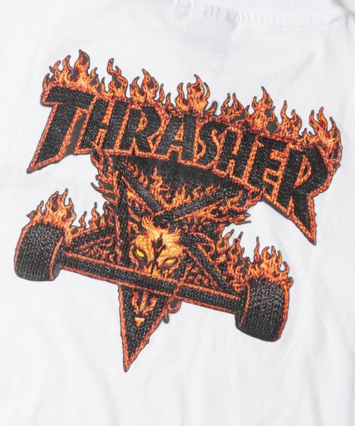 THRASHER(スラッシャー)の「【at】〔THRASHER/スラッシャー〕3Dファブリック ロゴプリントTシャツ FLAME/SKATE GOAT ショート丈有(Tシャツ/カットソー・メンズ・ホワイト系2/ブラック系1/ブラック系2/ホワイト系1・FREE/MEDIUM/LARGE)」の12枚目の写真