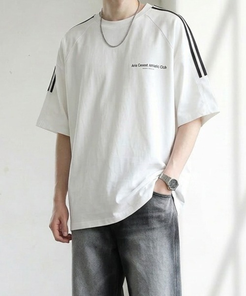 KELVIN(ケルヴァン)の「Athletic Line Tee アスレチックラインTシャツ(Tシャツ/カットソー・メンズ・ブラック/ワインレッド/ホワイト・FREE)」の2枚目の写真