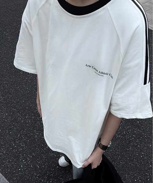 KELVIN(ケルヴァン)の「Athletic Line Tee アスレチックラインTシャツ(Tシャツ/カットソー・メンズ・ブラック/ワインレッド/ホワイト・FREE)」の6枚目の写真