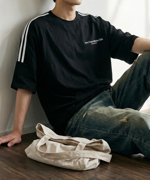 KELVIN(ケルヴァン)の「Athletic Line Tee アスレチックラインTシャツ(Tシャツ/カットソー・メンズ・ブラック/ワインレッド/ホワイト・FREE)」の12枚目の写真