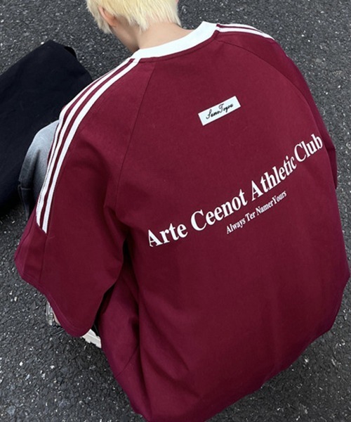 KELVIN(ケルヴァン)の「Athletic Line Tee アスレチックラインTシャツ(Tシャツ/カットソー・メンズ・ブラック/ワインレッド/ホワイト・FREE)」の14枚目の写真