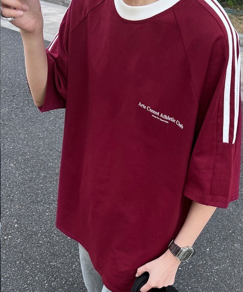 KELVIN(ケルヴァン)の「Athletic Line Tee アスレチックラインTシャツ(Tシャツ/カットソー・メンズ・ブラック/ワインレッド/ホワイト・FREE)」の15枚目の写真