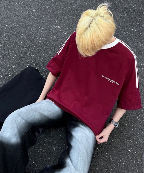 KELVIN(ケルヴァン)の「Athletic Line Tee アスレチックラインTシャツ(Tシャツ/カットソー・メンズ・ブラック/ワインレッド/ホワイト・FREE)」の16枚目の写真