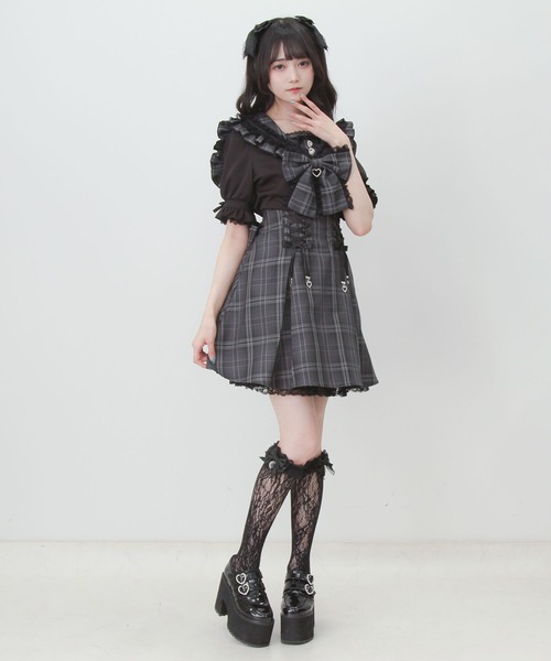 DearMyLove(ディアマイラブ)の「ハイウエストレースアップリボンセーラーワンピース(ワンピース・レディース・ブラック/ベビーピンク/ネイビー・MEDIUM/3L/LARGE)」の14枚目の写真