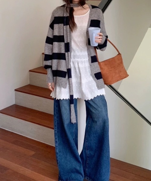 SHERU(シェル)の「【2 デザイン展開】レース透かし刺繍ティアードキャミチュニック 重ね着用 A ラインミニスリップ レディース韓国デイリーレイヤードトップス(チュニック・レディース・ホワイト/ホワイト系その他・F)」の17枚目の写真