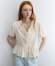 Eyelet frill blouse [KNSS09BL06]_Butter
