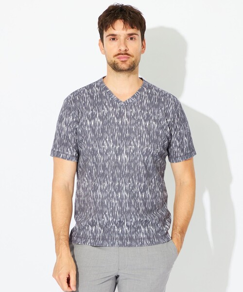 EPOCA UOMO(エポカウォモ)の「にじみプリントカットソー(Tシャツ/カットソー・メンズ・ライトグレー/ブルー系その他7・48/46)」の2枚目の写真