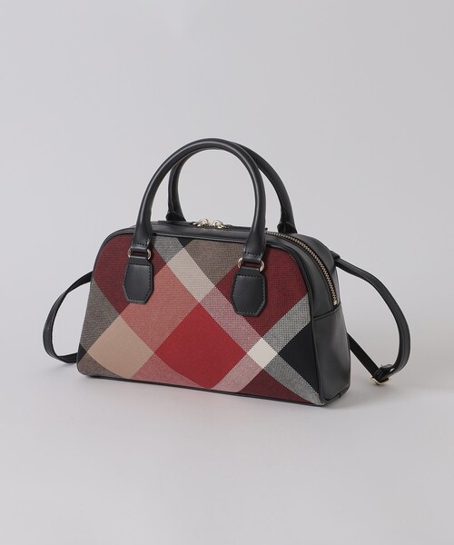 BLUE LABEL CRESTBRIDGE（ブルーレーベルクレストブリッジ）の「クレストブリッジチェックキャンバスミニボストン（ショルダーバッグ・レディース・パープル系その他4/レッド・FREE）」の2枚目の写真