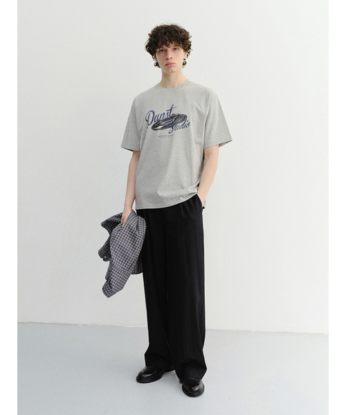 DUNST FOR MEN(ダンストフォーメン)の「VINYL T-SHIRT_UNISEX_UDTS6B144_MELANGE GREY(Tシャツ/カットソー・メンズ・グレー・X-SMALL/SMALL/MEDIUM/LARGE/X-LARGE/XX-LARGE)」の2枚目の写真