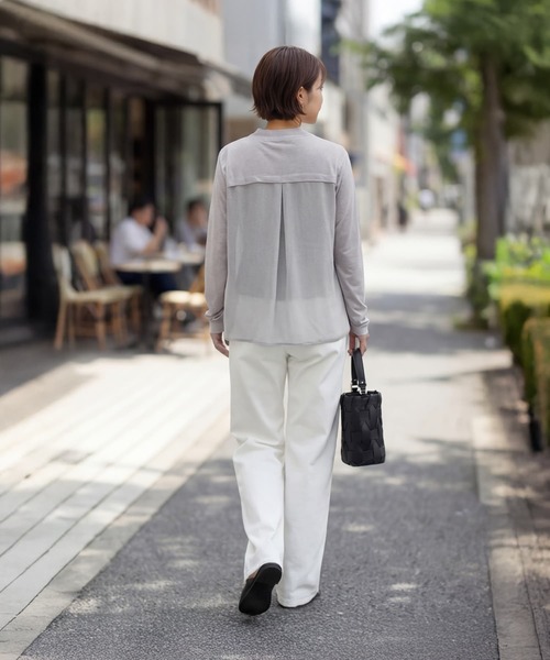 STYLE DELI(スタイルデリ)の「【selection】さらさら超え背面シフォンカーディガン(カーディガン/ボレロ・レディース・ライトグレー/ブラック/ライトベージュ・FREE)」の7枚目の写真