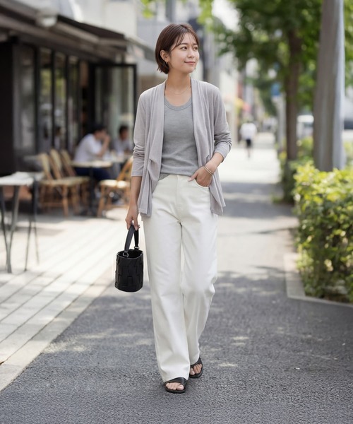 STYLE DELI(スタイルデリ)の「【selection】さらさら超え背面シフォンカーディガン(カーディガン/ボレロ・レディース・ライトグレー/ブラック/ライトベージュ・FREE)」の8枚目の写真
