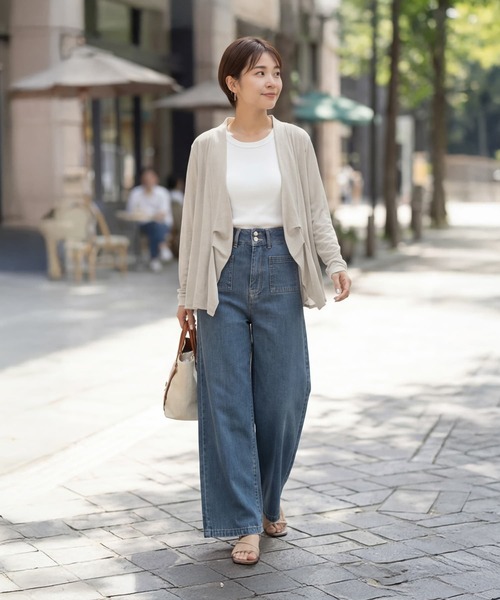 STYLE DELI(スタイルデリ)の「【selection】さらさら超え背面シフォンカーディガン(カーディガン/ボレロ・レディース・ライトグレー/ブラック/ライトベージュ・FREE)」の9枚目の写真