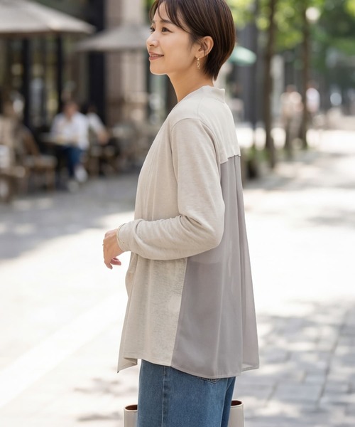 STYLE DELI(スタイルデリ)の「【selection】さらさら超え背面シフォンカーディガン(カーディガン/ボレロ・レディース・ライトグレー/ブラック/ライトベージュ・FREE)」の10枚目の写真