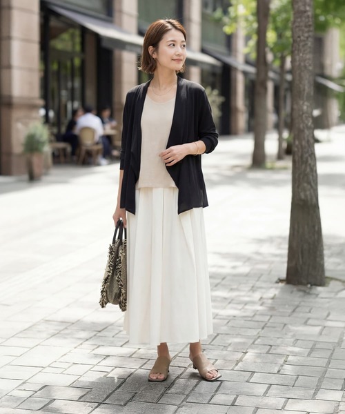 STYLE DELI(スタイルデリ)の「【selection】さらさら超え背面シフォンカーディガン(カーディガン/ボレロ・レディース・ライトグレー/ブラック/ライトベージュ・FREE)」の12枚目の写真