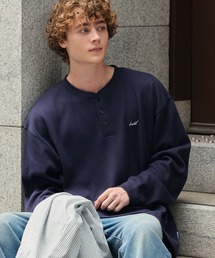 HECT（ヘクト）の「【HECT】Logo Embroidery Drawcord Henley Thermal L S Tee   ロゴ刺繍 ドローコード ヘンリーネック サーマル長袖Tシャツ<抗菌防臭>（Tシャツ/カットソー）」