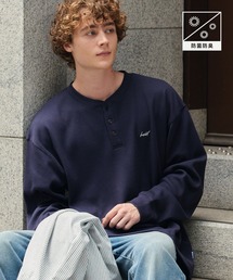 HECT（ヘクト）の「【HECT】Logo Embroidery Drawcord Henley Thermal L S Tee   ロゴ刺繍 ドローコード ヘンリーネック サーマル長袖Tシャツ<抗菌防臭>（Tシャツ/カットソー）」