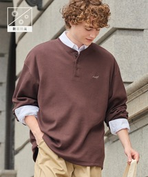HECT（ヘクト）の「【HECT】Logo Embroidery Drawcord Henley Thermal L S Tee   ロゴ刺繍 ドローコード ヘンリーネック サーマル長袖Tシャツ<抗菌防臭>（Tシャツ/カットソー）」