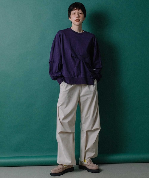 MARECHAL TERRE(マルシャルテル)の「【接触冷感 / UVカット】タックデザインワイドパンツ(その他パンツ・レディース・ブラック/ブラウン/グレー/ライトベージュ・MEDIUM)」の9枚目の写真