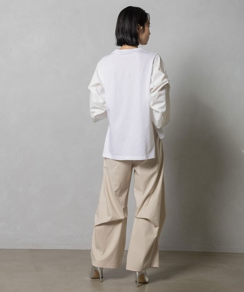 MARECHAL TERRE(マルシャルテル)の「【接触冷感 / UVカット】タックデザインワイドパンツ(その他パンツ・レディース・ブラック/ブラウン/グレー/ライトベージュ・MEDIUM)」の14枚目の写真