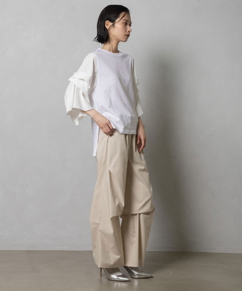 MARECHAL TERRE(マルシャルテル)の「【接触冷感 / UVカット】タックデザインワイドパンツ(その他パンツ・レディース・ブラック/ブラウン/グレー/ライトベージュ・MEDIUM)」の15枚目の写真