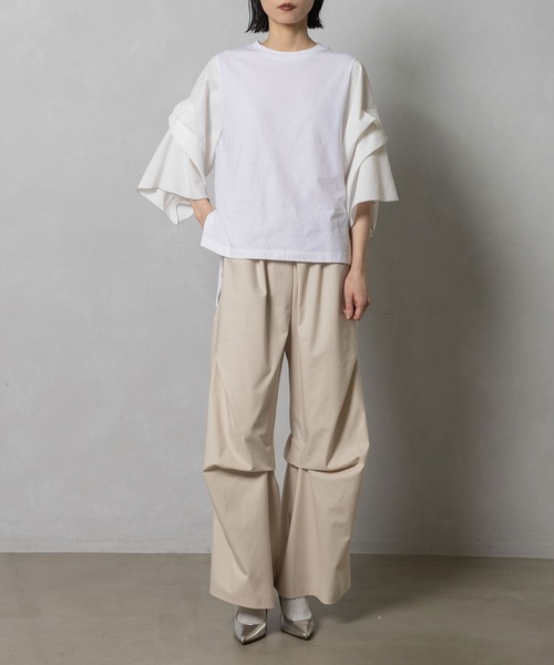 MARECHAL TERRE(マルシャルテル)の「【接触冷感 / UVカット】タックデザインワイドパンツ(その他パンツ・レディース・ブラック/ブラウン/グレー/ライトベージュ・MEDIUM)」の16枚目の写真