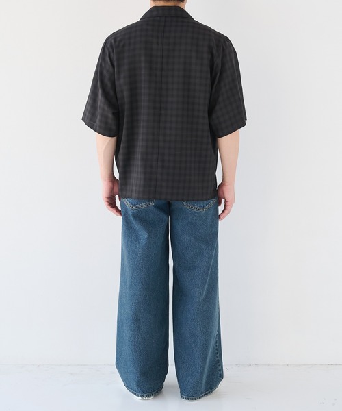 STUDIOUS(ステュディオス)の「【STUDIOUS】Extra Wool Open Shirts(シャツ/ブラウス・メンズ・チェック/グレイッシュベージュ/ブラック・2/1)」の7枚目の写真