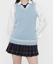 WEGO/ラインニットベスト