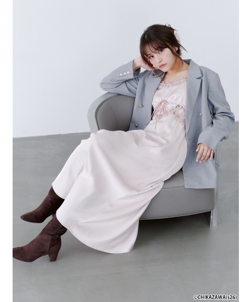 SNIDEL（スナイデル）の「【SNIDEL×近沢レース店】コラボレースキャミワンピース（ワンピース・レディース・ネイビー/ブラック/ピンク・0/1）」の8枚目の写真