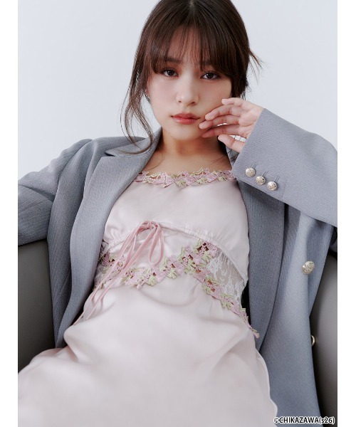 SNIDEL（スナイデル）の「【SNIDEL×近沢レース店】コラボレースキャミワンピース（ワンピース・レディース・ネイビー/ブラック/ピンク・0/1）」の9枚目の写真