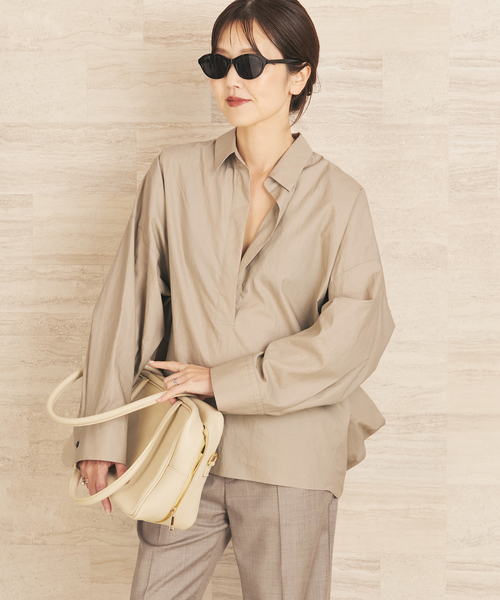 plage（プラージュ）の「《追加》R’IAM フォルムスキッパーシャツ 2（シャツ/ブラウス・レディース・ホワイト/バーガンディー/ベージュ系その他・FREE）」の21枚目の写真