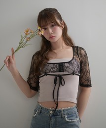 *M DOLLY original* Lace ribbon dorothy tops / レースリボンドロシートップス