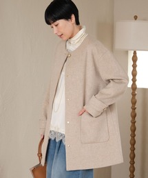 Elura（エルーラ）の「ウールクルーコート/681300（ノーカラーコート・レディース）」