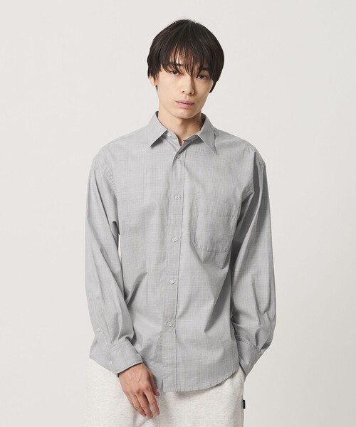 NICE WEATHER(ナイスウェザー)の「<NICE WEATHER>ミニチェック シャツ(シャツ/ブラウス・メンズ・ライトグレー/モカ・L/M/XS/S)」の2枚目の写真