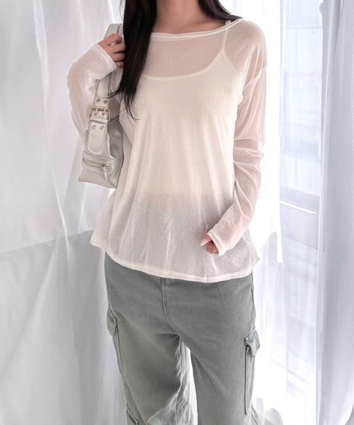 merrylatte(メリーラテ)の「2WAY ツイスト シアーカーディガン UVカット 薄手 長袖 トップス(カーディガン/ボレロ・レディース・ホワイト/ブラック・FREE)」の17枚目の写真