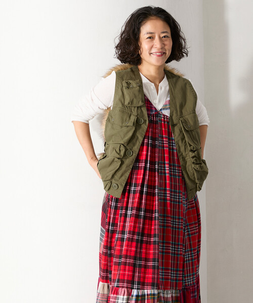 Freada(フリーダ)の「Freada/フリーダ ミリタリー ファーベスト(その他アウター・レディース・ブラック/オリーブ・ONE SIZE)」の16枚目の写真