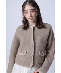 ビジューボタンふわふわコーディガン